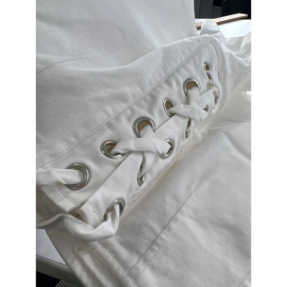 Capulet Ravenna Lace Front Short Womens XS High Rise Side Zip White Cotton Blend - Picture 3 of 8